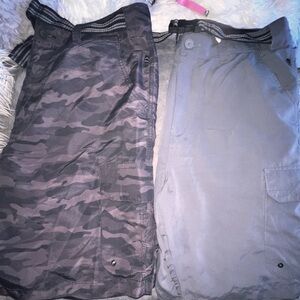 2 pair for $13 Men's cargo shorts sz 36W Lightweight belted. *worn once